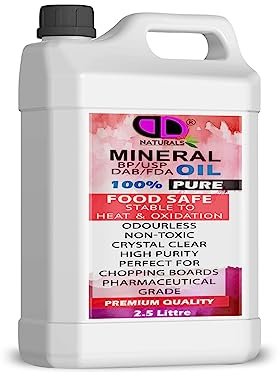 DD Teck Food Grade Mineral Oil – Chopping Board & Butcher Block Conditioner for Cutting Boards, Wooden Bowls & Countertops – Food Safe for Wood, Bamboo, Slate, Stone & Stainless Steel (2.5 Liter)