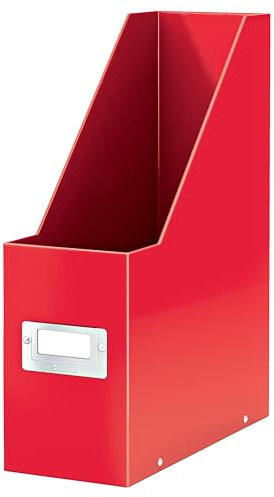 Leitz WOW Gamma Click & Store Scatola Portariviste Pieghevole in Cartone, Formato A4 e USA, Rosso, 60470026