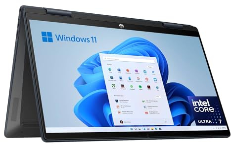 HP Pavilion x360 14-ek2004ns - Ordenador portátil de 14 Full HD Intel Core 7, 16GB RAM, 512GB SSD, Intel Iris Xe Graphics, Windows 11, Azul - Teclado QWERTY Español