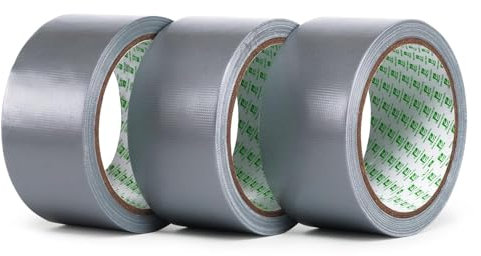 SANLI TAPE Panzertape Silber Extra Klebrig Panzerband 3 Rollen, 48 mm x 10 m, Gewebeband Reparaturband, Allzweck Panzerband Gewebeklebeband Wasserfest, Klebekraft & Reißfestigkeit