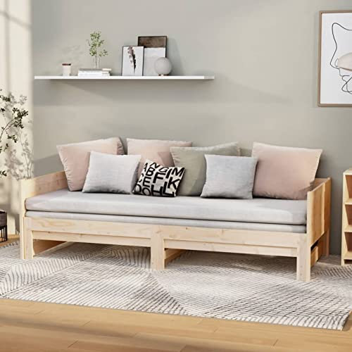 ARKEM Ausziehbares Tagesbett Massivholz Kiefer Tagesbett Ausziehbar Sofabett Schrankbett Tagesbett Ausziehbares Bett 2X(80x200) cm