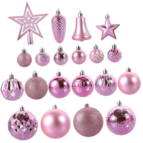 MAGICLULU 45stücke Teiliges Christbaumschmuck Sterne Weihnachtskugeln und Hängeornamenten aus Kunststoff für Dekorationen Weihnachten Party und Home