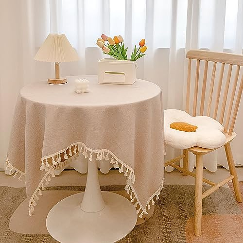 SHTGOI Tovaglia in Cotone 90 * 140CM con Nappe in Cotone e Lino, Tovaglia per Tavolo da Salotto, Lavabile, Tovaglia in Cotone e Lino per Cucina, Decorazione da Tavolo, Tovaglia da Giardino