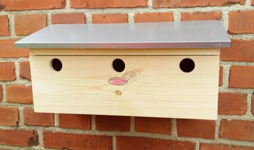 Spatzenhaus Nistkasten 3 Nistmöglichkeiten Holz Zinkdach Spatzenvilla Gartendeko Holzhaus Vogelhaus Spatz Sperling Meise