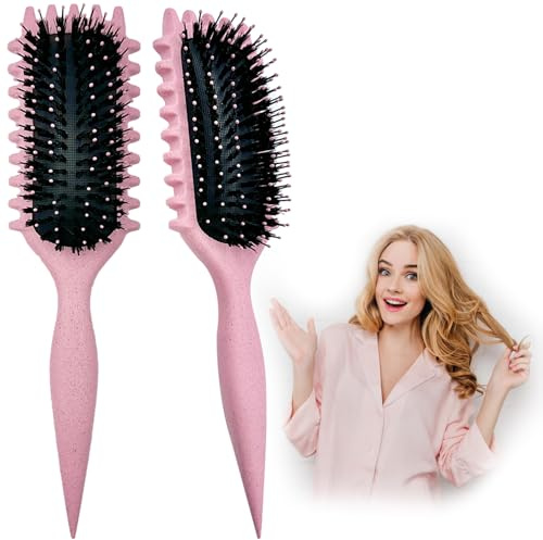 DONGTATA Lockenbürste Curly Hair Brush Locken Bürste Locken mit Zinken definieren Stylingbürste Haarbürste Locken Styling Bürste für Locken Curl Brush Curly Brush