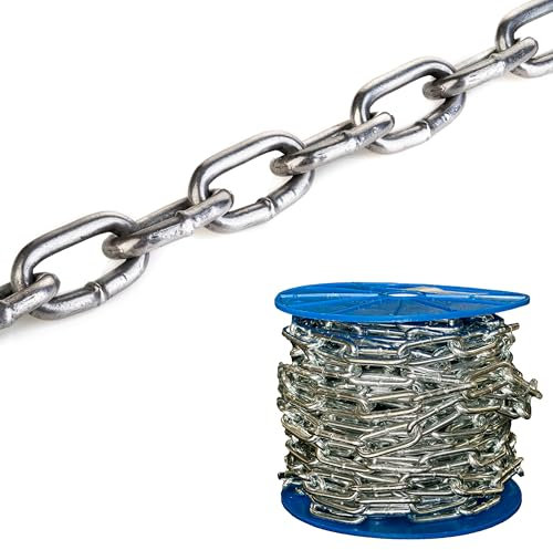 Chaîne en acier galvanisé robuste et durable avec cadenas de sécurité Longueur de coupe 400 kg Charge nominale D1 3 m (8 mm)