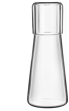 LCORMAG 30oz/850ml Clear Glass Bedside Water Carafe with Tumbler Set, Nightstand Water Carafe with Lid for Bedroom, Bathroom Mouthwash Dispenser, Office Use Drinking Glass