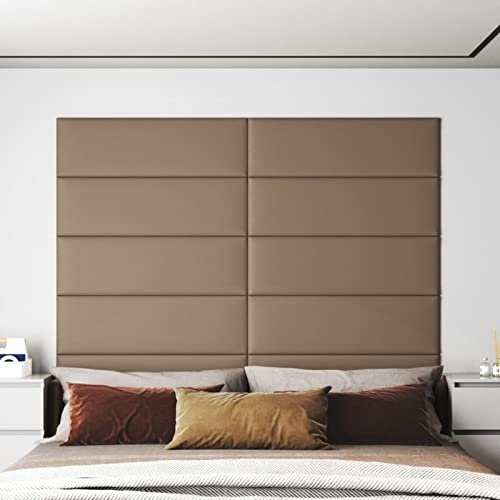 Gecheer Pannelli Murali 12 pz Cappuccino 90x30 cm in Similpelle 3,24 m²,Pannelli da Parete 3D,Pannello Decorativo Parete,Pannelli a Muro 3D,L343915