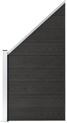 zaun sichtschutzstreifen,sichtschutz doppelstabmattenzaun,Zaunelement WPC 95x(105-180) cm GrauGeeignet für Gärten, Zäune, Ästhetik