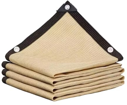 DATOUJL Rete Ombreggiante 2x6m | 90-95% Protezione UV con Anelli Metallici | Tessuto Anti-UV Rinforzato per Serra, Giardino, Capanno Auto o Recinzioni | Personalizzabile (Beige,4m*6m)