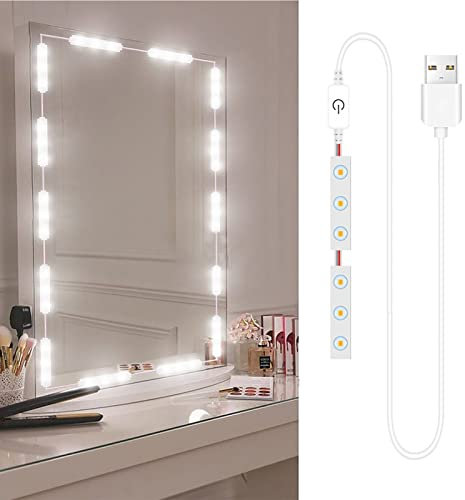 Luces LED para Espejo de Maquillaje, Regulables, Control Táctil, 2 Unidades, Montaje en Pared, Tira de Luces LED para Espejo de Tocador, Generic