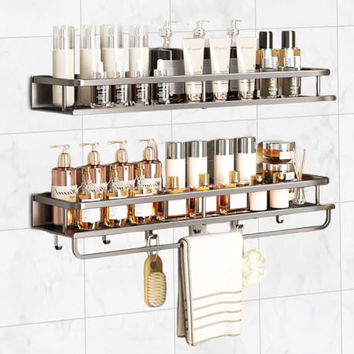 Gewürzregal Wand,mit Küchenrollenhalter und 4 Haken 40cm,Ohne Bohren,Küchenregal,für Gewürze,küchenutensilienhalter,Wandmontage gewürzregal schranktür Küche,Bad, Kommode und Mehr