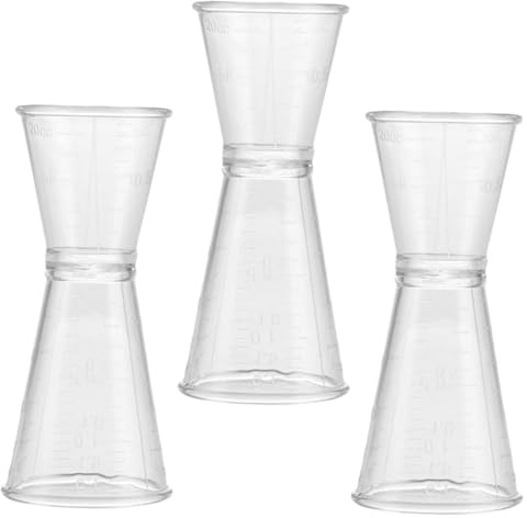 VERDANVERSE Doseur Double Face en Plastique 3pcs pour Barman, Tasse à Mesurer Réutilisable Résistance la Corrosion, pour Ktv et Restaurants