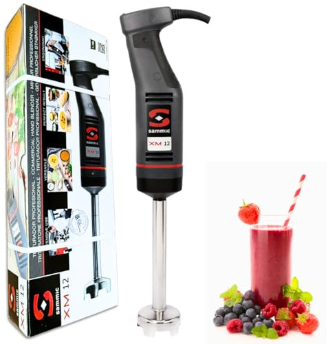 YOMMAK Batidora de Mano Industrial XM12 – 240W Triturador Profesional Cocina | Batidora Profesional Hosteleria Brazo Desmontable | Trituradora Comida Potente, Velocidad 1500–15000 rpm, NSF Hasta 10L