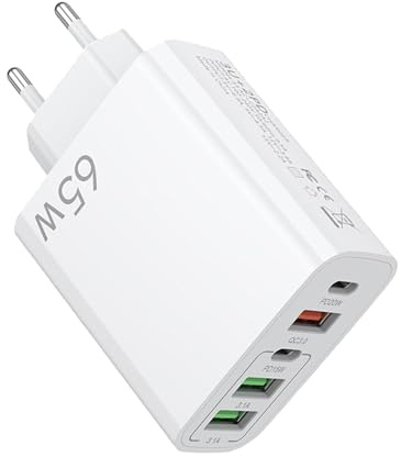 Caricatore USB Multiple Presa USB 65w 6 PortsUsb Caricabatterie Rapido con Qc 3.0 Smart Charger Universale Adattatore di Alimentazione Caricabatterie per 15 Pro Max 14 Plus 13 12 11 SE XR, Ipad