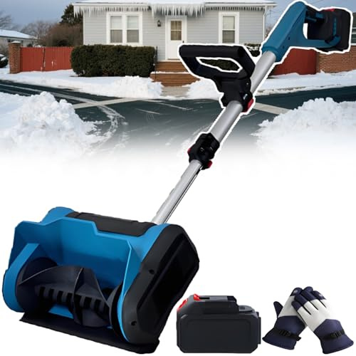 smafoseedding Quitanieves Eléctrico Mejorado: Pala Quitanieves Inalámbrica Sin Escobillas De 600 W. Puede Lanzar La Nieve 45° A Izquierda, Derecha Y Arriba. Ancho De Limpieza: 25,4 Cm 1battery