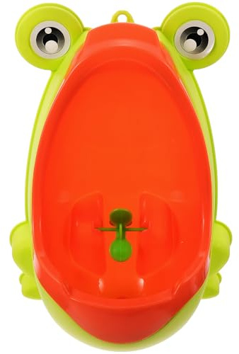 GETAJGHSD Urinal Frosch Design Hängend und Stehend Verstellbare Höhe Tiefes Becken gegen Spritzer Cartoon trainingstöpfchen für Jungen Toilettentrainer für Kleinkinder Gelb