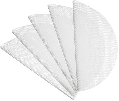 QUARKZMAN 5 Piezas De Rejillas De Silicona Para Vaporera, 13.8 Rejilla Antiadherente De Silicona Para Vaporera De Bambú, Rejillas Para Horno De Aire, Bollos, Empanadillas, Color Blanco