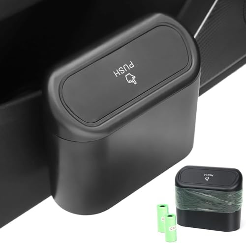 lmlpan Poubelle De Voiture avec Couvercle pour Renault Rafale E-Tech PHEV DHN Scenic E-Tech Symbioz, Portative Mini Imperméable Boîte Rangement Voiture Suspendue