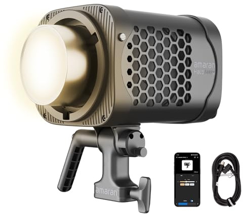amaran Halo 600x 610W Luz LED COB Bi-Color, 32.500 Lux a 1m, Diseño Monolight con alimentación AC integrada, Montura Bowens Metal, CRI 96+, TLCI 97+, Control DMX y App