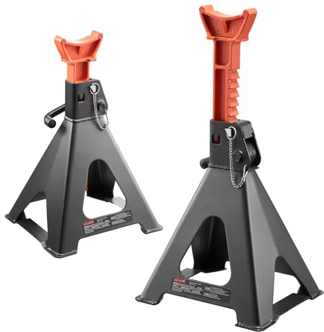 VEVOR Abstellböcke Unterstellböcke 6 t, Wagenheberständer 37-58 cm Höhenverstellbar, Stahlwagenbock mit Doppelverriegelung, zum Anheben von SUVs Pickups Pkw UTVs/ATVs, 1 Paar, 275 x 235 x 380 mm
