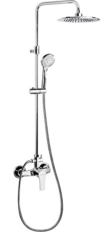 Conjunto monomando de gran ducha con columna telescópica, Titanium.