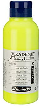 Smink – AKADEMIE akrylfärg, neongul 250 ml, 23845027, fin konstnärs-akrylfärg, briljant, hög ljusäkta och kadmiumfri, för akrylmålning, blandad media
