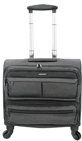 LIGHTPAK Business Laptop Overnight Trolley Ronney, rullväska av 600D nylon, resväska med 4 hjul 360°, antracit, antracit, 44 cm, resväska