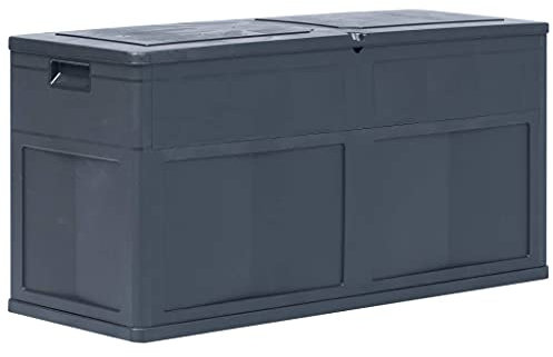 vidaXL Caja de Almacenamiento de Jardín, Baúl para Cojines Almohadas Mantas, Cofre de Herramientas, Caja para Patio Terraza, 320 L Negro