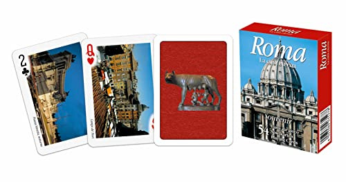 Modiano Poker Roma Rosso – Carte da Poker in Cartoncino Duplex 320 g/m² – Ideali per Ramino, Burraco, Canasta, Scala 40 e Solitari – 100% Made in Italy