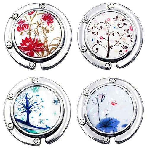 FGXY 4PCS Handtaschenhalter Taschenhalter, Handtaschen Aufhänger, Tragbar, Faltbar, Taschenhaken, Tisch Haken, Faltbare Handtasche Geldbörse Hook, Halter Geschenk, Frauen Weihnachtsdekoration