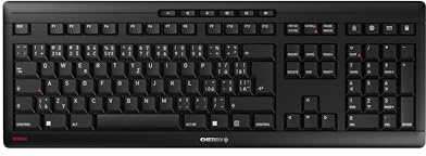CHERRY Stream Keyboard Wireless, Kabellose Tastatur, Tschechisch, Schwarz | QWERTZ/QWERTY Layout, Verbindung über 2,4 GHz Funk, USB-Dongle, Plug & Play, Leise Tasten, Flaches Design, Batteriebetrieben
