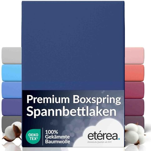 etérea extra Jersey lenzuolo con angoli 240x220 cm Marina Militare Epaisseur 20-35 cm - 100% Cotone - Oekotex materasso letto a molle - lenzuola 240x220cm Blu