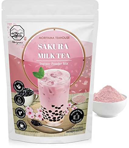 Sakura Cherry Blossom Bubble Milk Tea Instant 3in1 Powder Mix - 1kg (33 Drinks) | For Boba Tea, Milkshake, Blended Frappe and Bakery | Authentic Taiwan Recipe | No Preservatives by Moriyama Teahouse