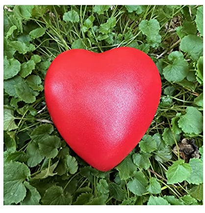 Herz Grabherz Grabschmuck Valentinstag Liebe Hochzeit Dekoherz Steinguss 13cm Patina ROT