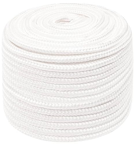 vidaXL Bootsseil Ankerleine Festmacher Tauwerk PP Leine Seil Tau Polypropylenseil Geflochten Flechtleine Weiß 12mm 25m Polypropylen
