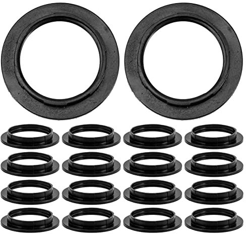 OSALADI Hängelampen 20 Stücke E27 Lampenfassung Ersatzring Lampenfassung Ring Schloss Fassung Adapter Ring Schwarz Lampenschirme Für Lampenschirme Für Hängelampen