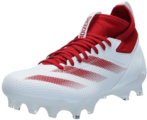 adidas Adizero Impact American Football Sneaker, Unisex, Erwachsene, White Team Power Red White, 45 1/3 EU