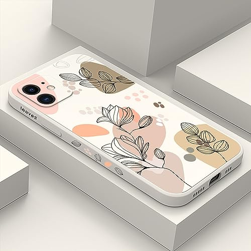 LEECG für iPhone 11 Hülle Seite Kreatives Design Drucke Schlanke Weiche Schützende Handyhülle für iPhone 11 6,1 Zoll-Morandi Weiß