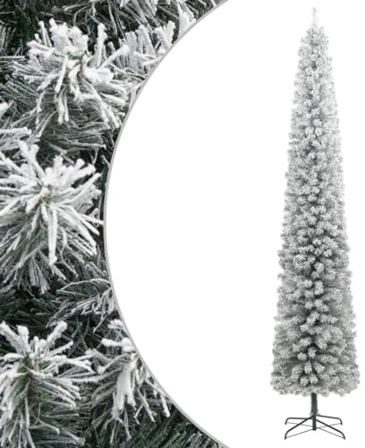 vidaXL Weihnachtsbaum Schlank mit Ständer Beschneit 270 cm PVC