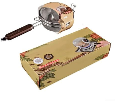 Coffee Bean Roaster Tool, Portable Stainless Steel Handy Coffee Roaster Mesh Pan Tool, With Wooden Handle, For For Daily Roasting At Home(100g)