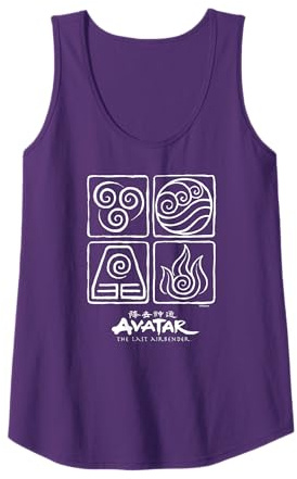 Avatar The Last Airbender - Air Water Earth Fire Elements Tank Top
