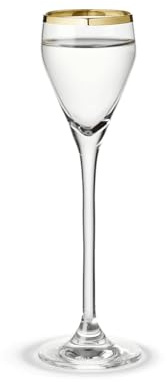 Holmegaard Perfection Schnappsglas, Glas, Gold, 5,5cl