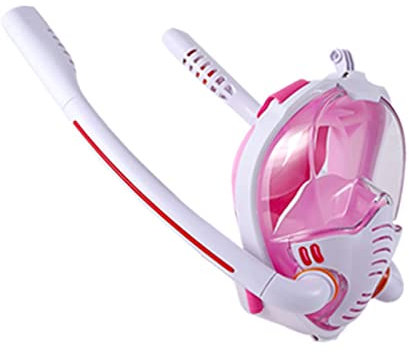 Tauchausrüstung Erwachsene Tauchmaske Vollgesichts-Antibeschlag-Schnorchelmaske Kinderschwimmen Unterwasser-Atemschutzmaske Tauchausrüstung Druck- und Korrosionsbeständigkeit(Pink,L/XL)