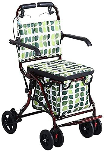 Gehhilfen für Senioren Gehhilfe für Senioren Rollator 4 Räder Gehrollator, zusammenklappbare Gehhilfe für Mobilität, höhenverstellbarer Sitz Gehhilfe für Senioren, Wagen aus Aluminiumlegierung Alles