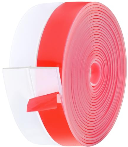 MYFAMIREA Door Weather Stripping 2IN (W) x 20FT (L) Door Draft Stopper Seal Tape Silicone Seal Strip Self Adhesive Shower Sweep Insulation Tape Side Bottom Strip for Sliding Glass Window Gap, Clear