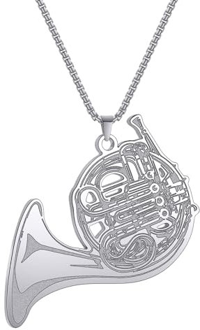 Synthese Stahl Waldhorn Für den Musiker Anhänger Halskette Frauen Cartoon Schmuck Mode Halsketten Geburtstagsgeschenk