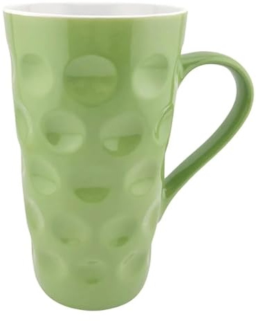 0,5 L Dubbetasse - Keramik Tasse groß, Jumbo-Tasse 500 ml | Pfalz Retro XL Kaffeebecher | Große Kaffeetasse (Grün)