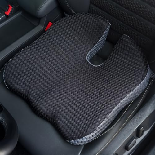 FOUNDCOOL Coussin Siège Voiture Conducteur - Rehausseur d'Assise Ergonomique avec Mousse Mémoire de Forme - Siege Coccyx Orthopédique pour Adulte - Confort pour Bureau, Fauteuil Roulant et Auto