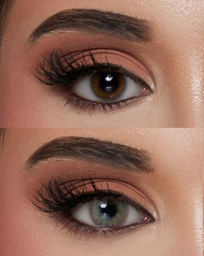 Eve Lenses Jahreslinsen Farbige Kontaktlinsen stark Deckend und Natülich I Augenfarbe, für dunkle und helle, Augen geeignet (Green, 14,2, 0.0)